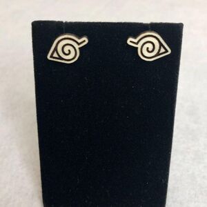Naruto Leaf Village Wood Stud Earrings